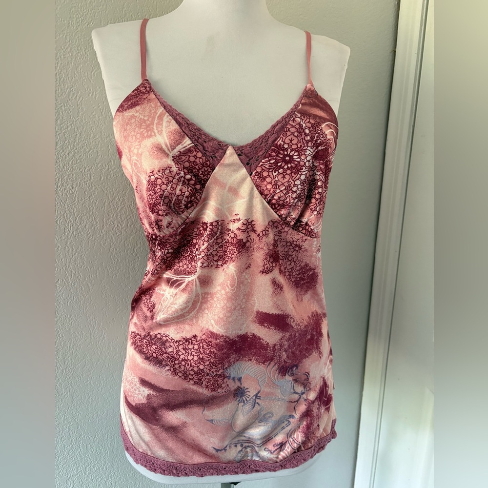 Y2K Weavers tank top with lace detail size M